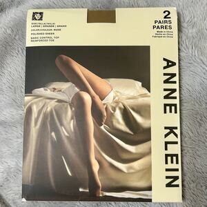 Anne Klein Polished Sheer Nude Large Control Top Pantyhose Reinforced Toes